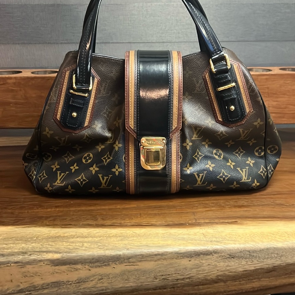 Louis Vuitton Brown and Black Monogram Satchel